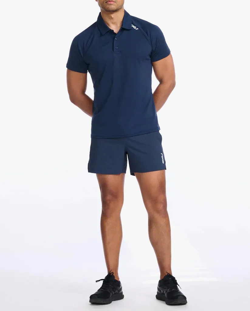 2XU Mens Aspire Polo - Midnight/White