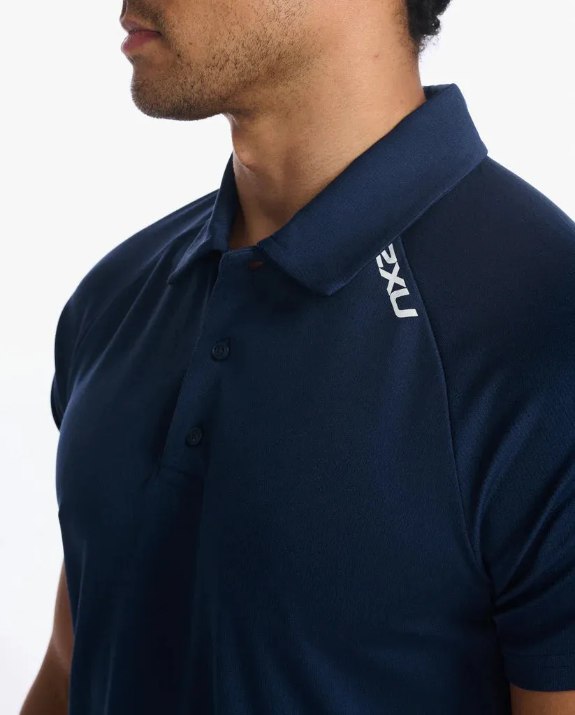 2XU Mens Aspire Polo - Midnight/White