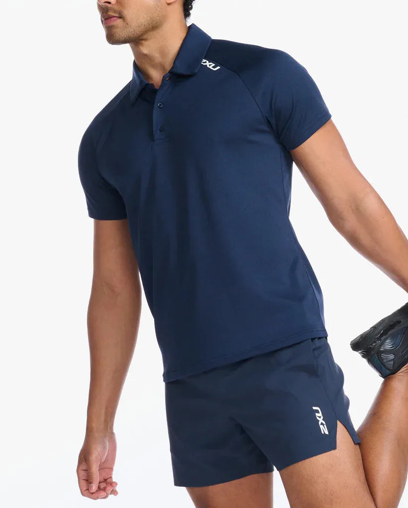 2XU Mens Aspire Polo - Midnight/White