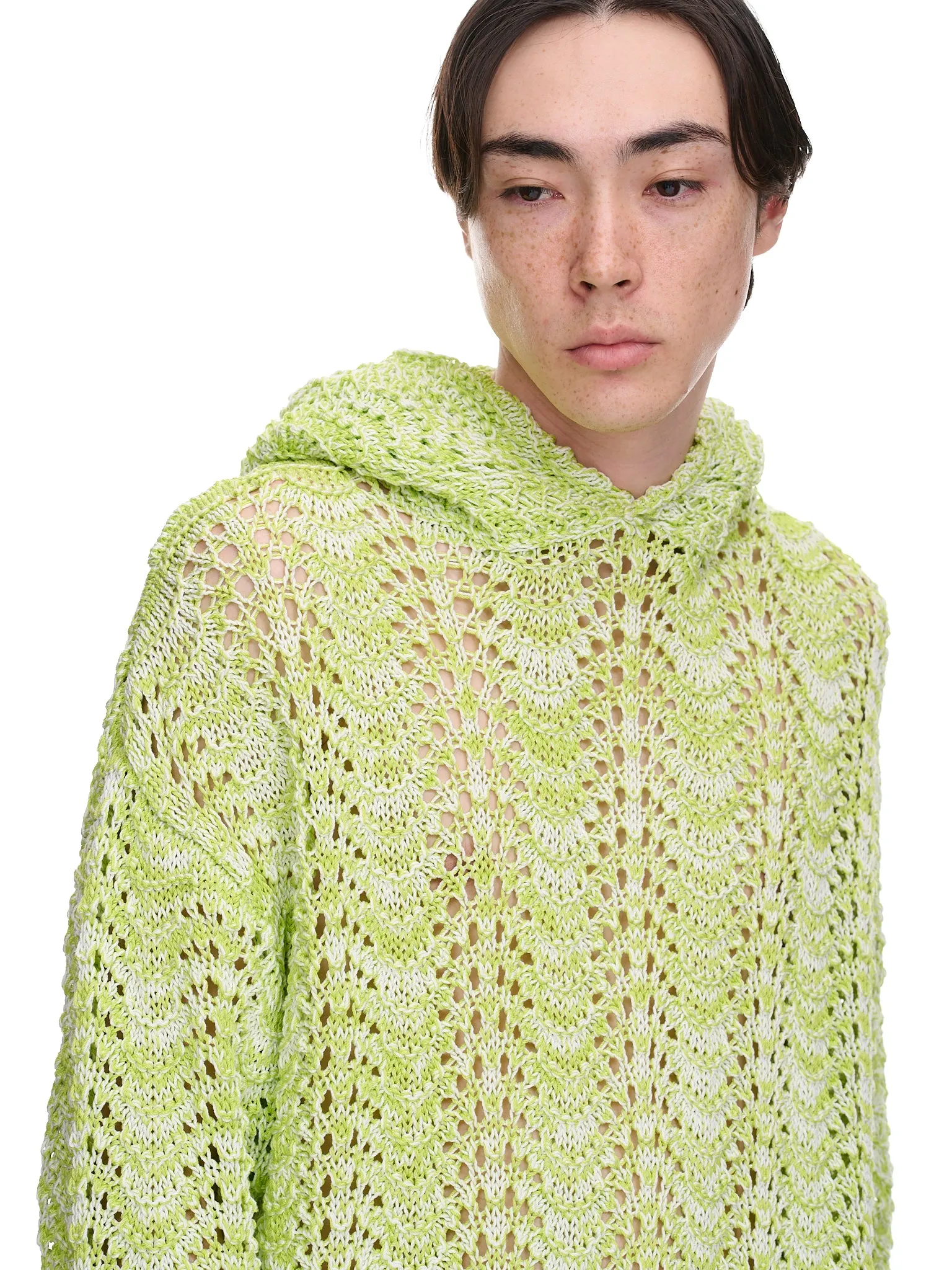 Acid Knit Hoodie (KN009-ACID-GREEN-IVORY)