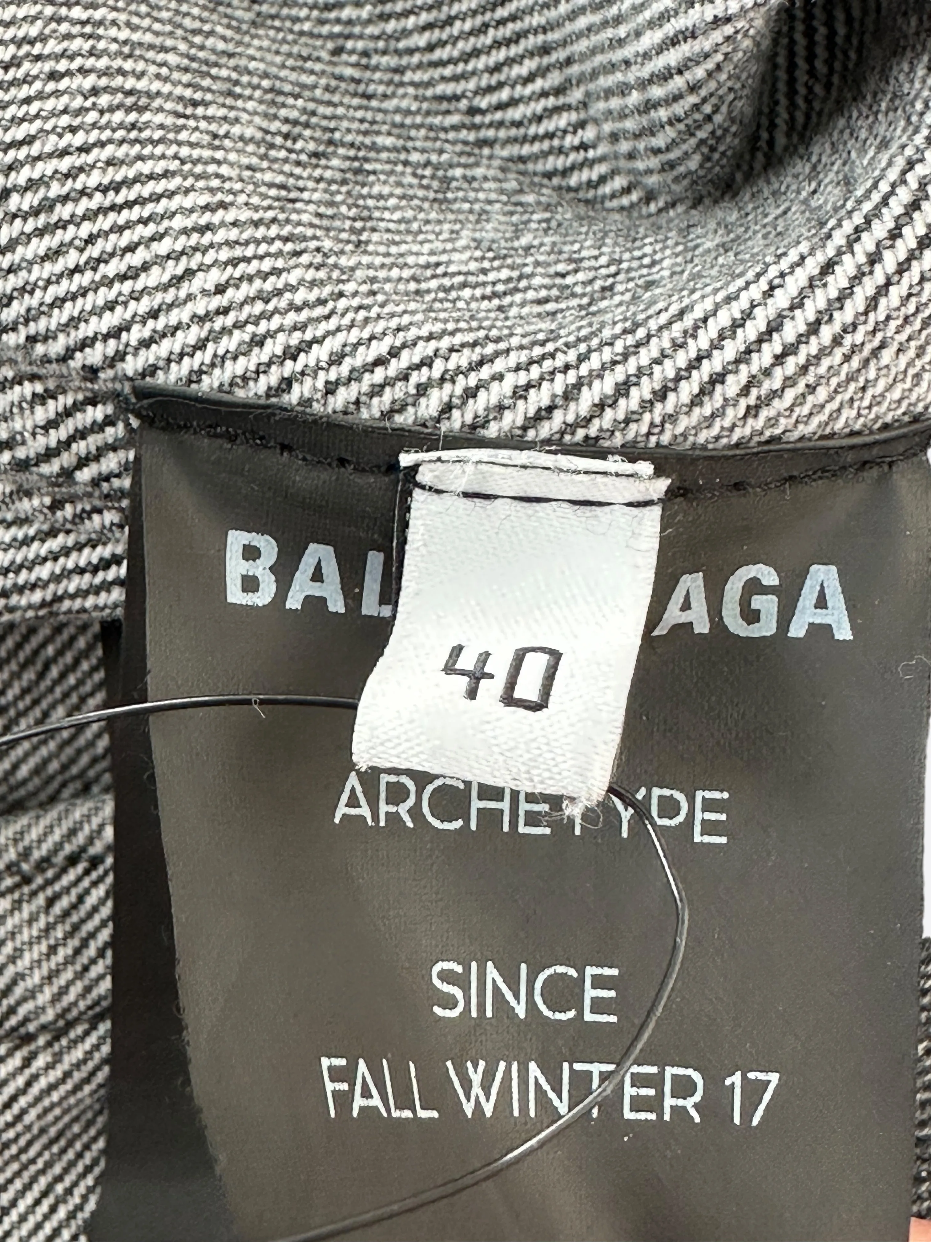 Balenciaga Grey Embossed Logo Denim Jacket