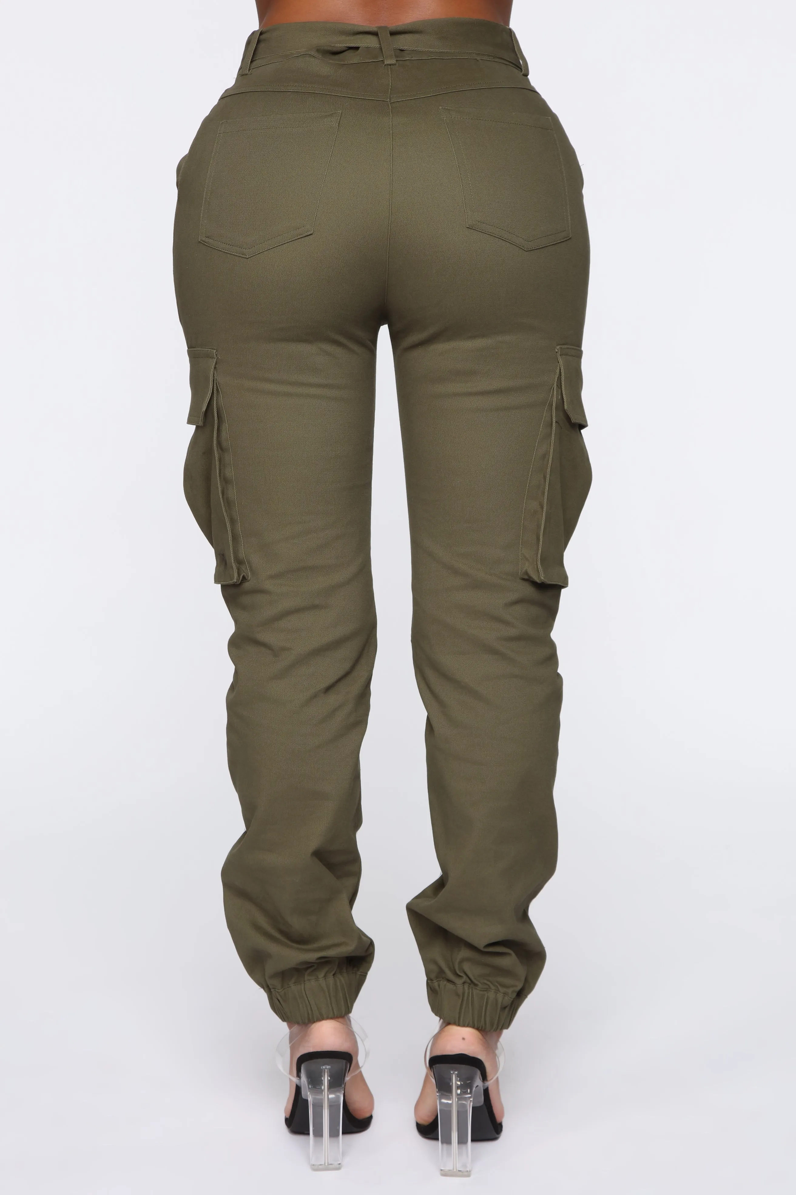 Belt It Out Cargo Joggers - Olive