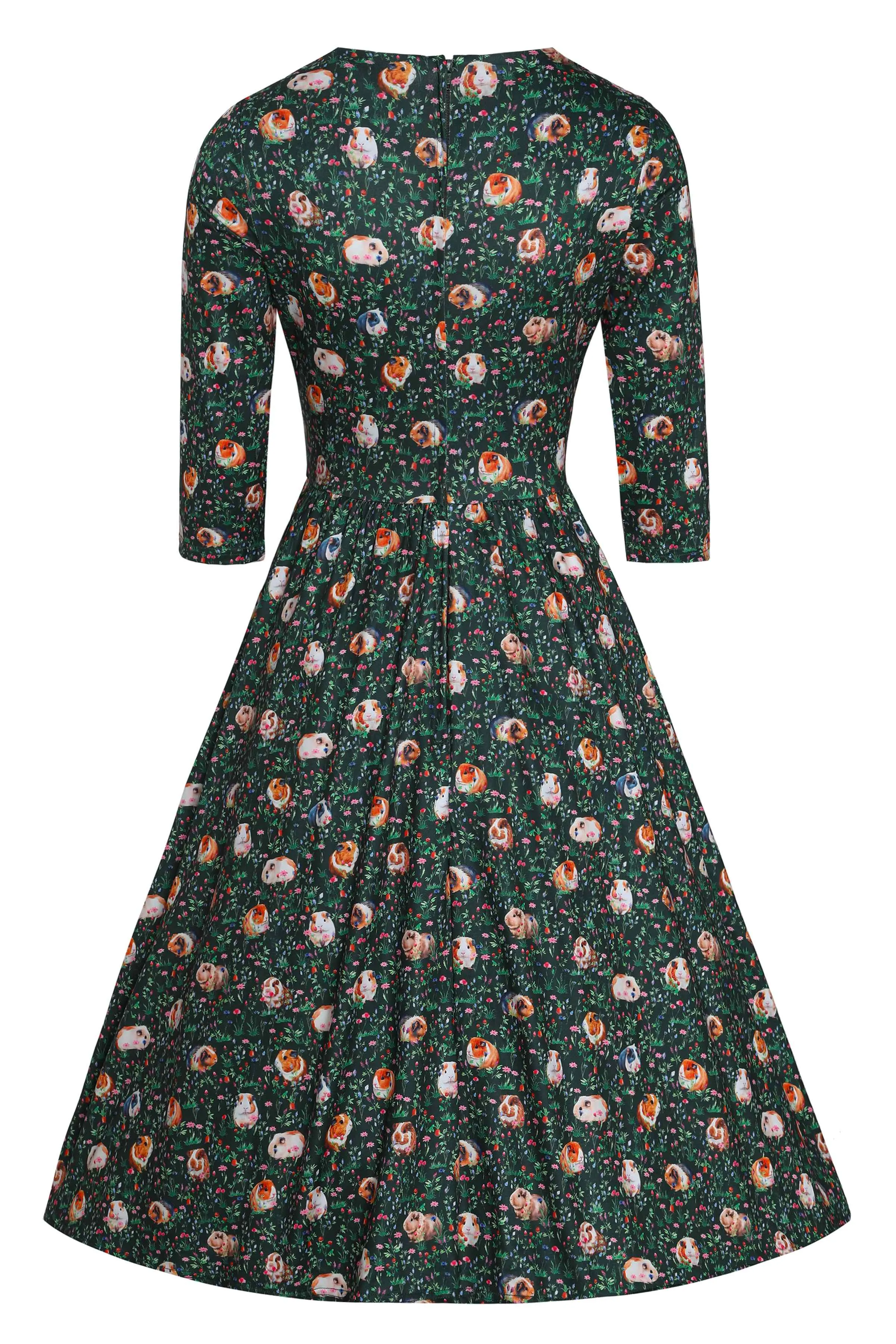 Billie Green Guinea Pig Print Dress