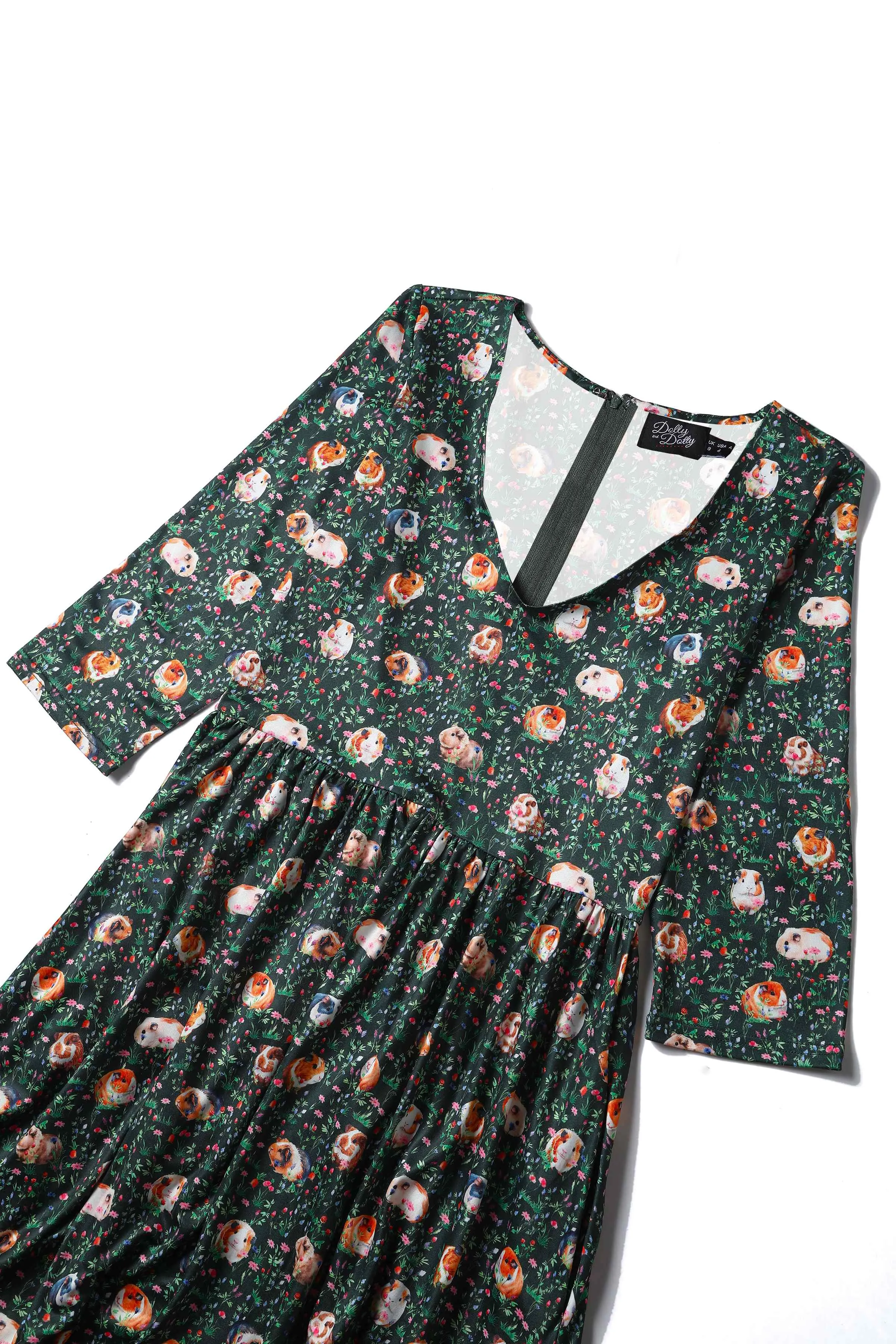 Billie Green Guinea Pig Print Dress