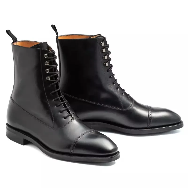 Black Calf Leather Ankle Boots - Carter