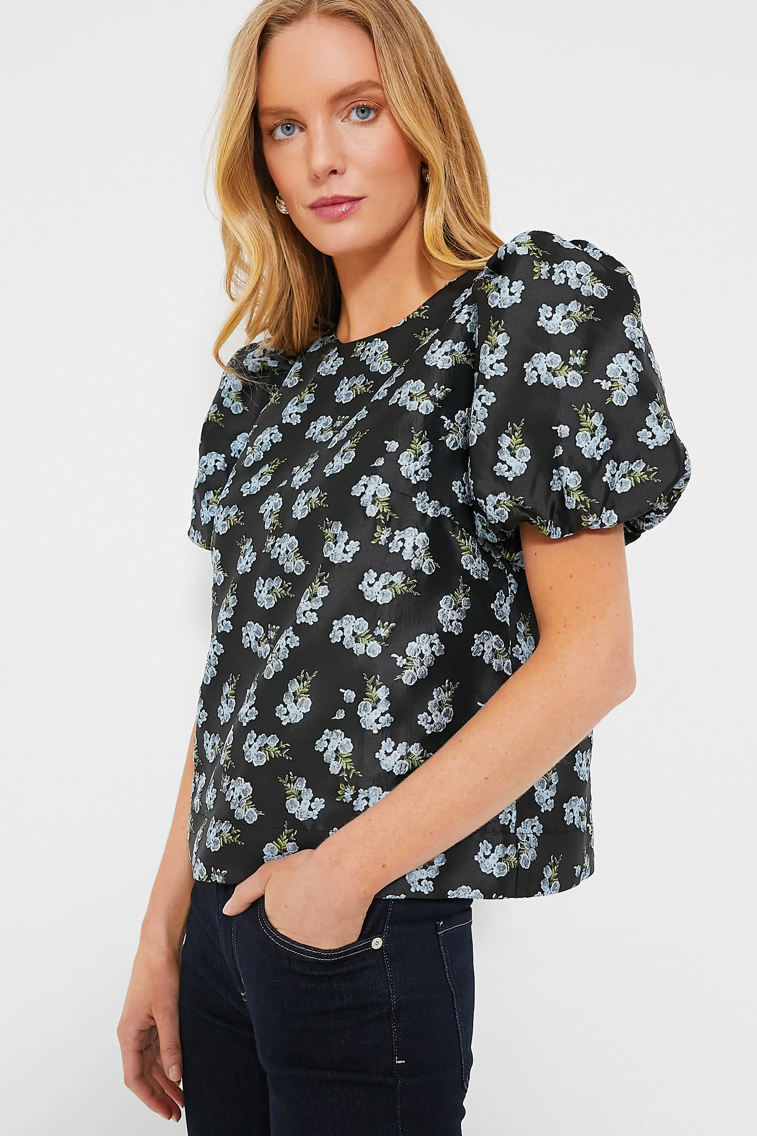 Black Heirloom Jacquard Lyla Blouse