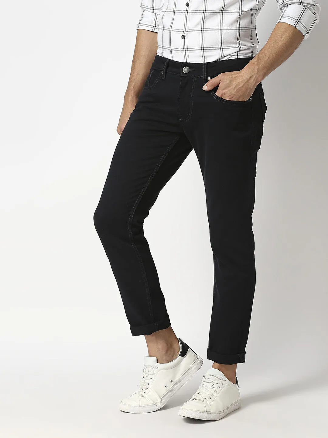 Black Slim Cotton Stretch Jeans