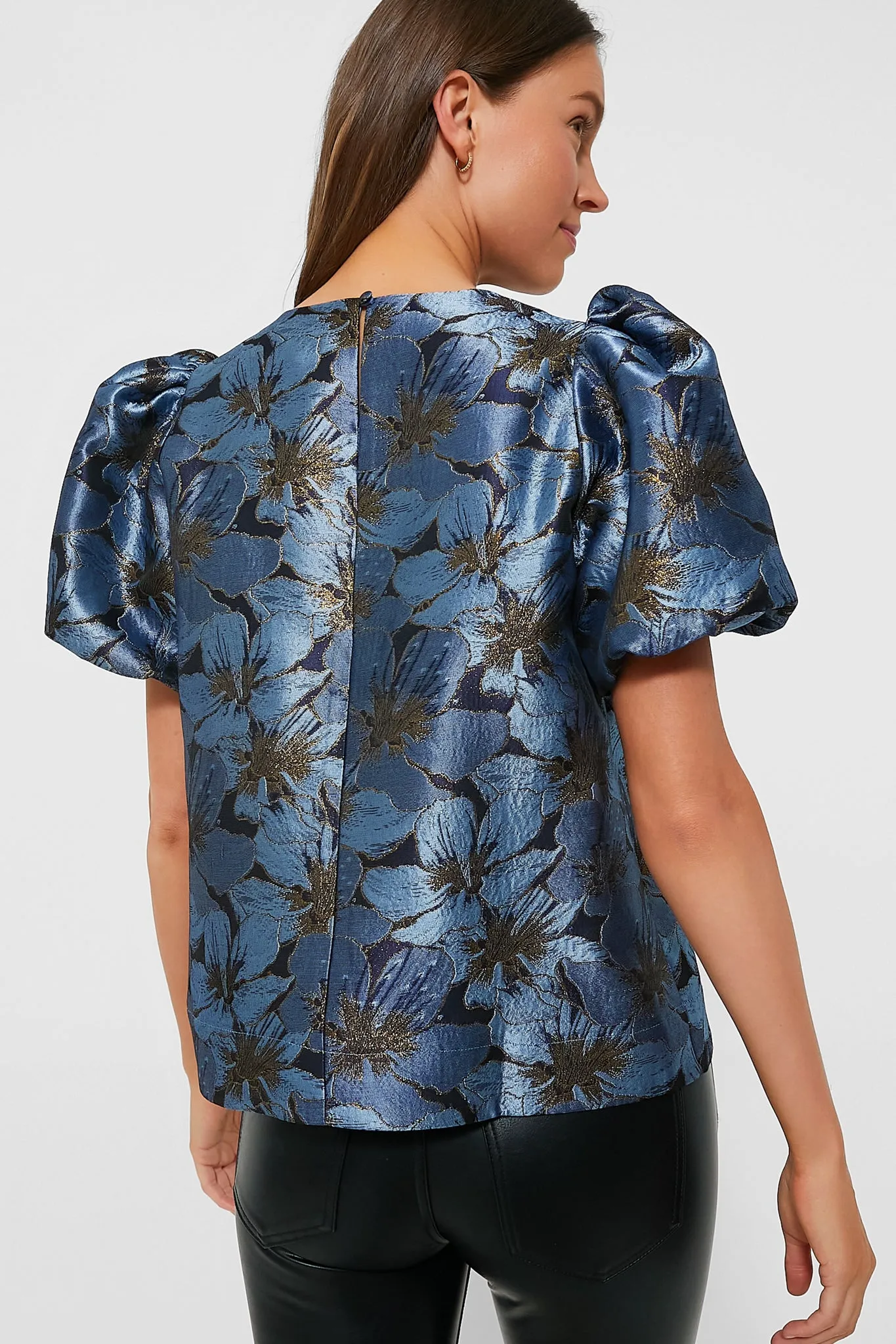 Blue Blossom Jacquard Lyla Blouse