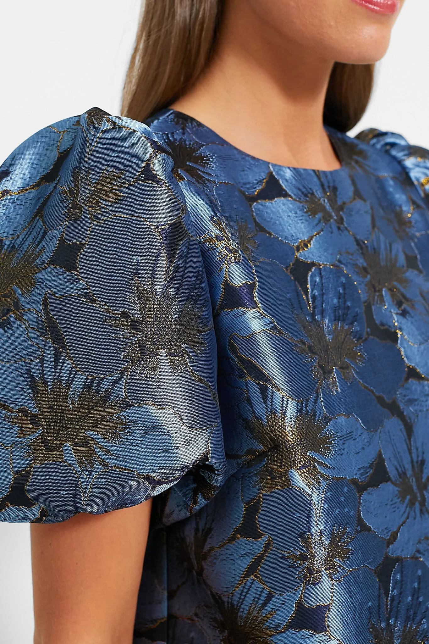 Blue Blossom Jacquard Lyla Blouse