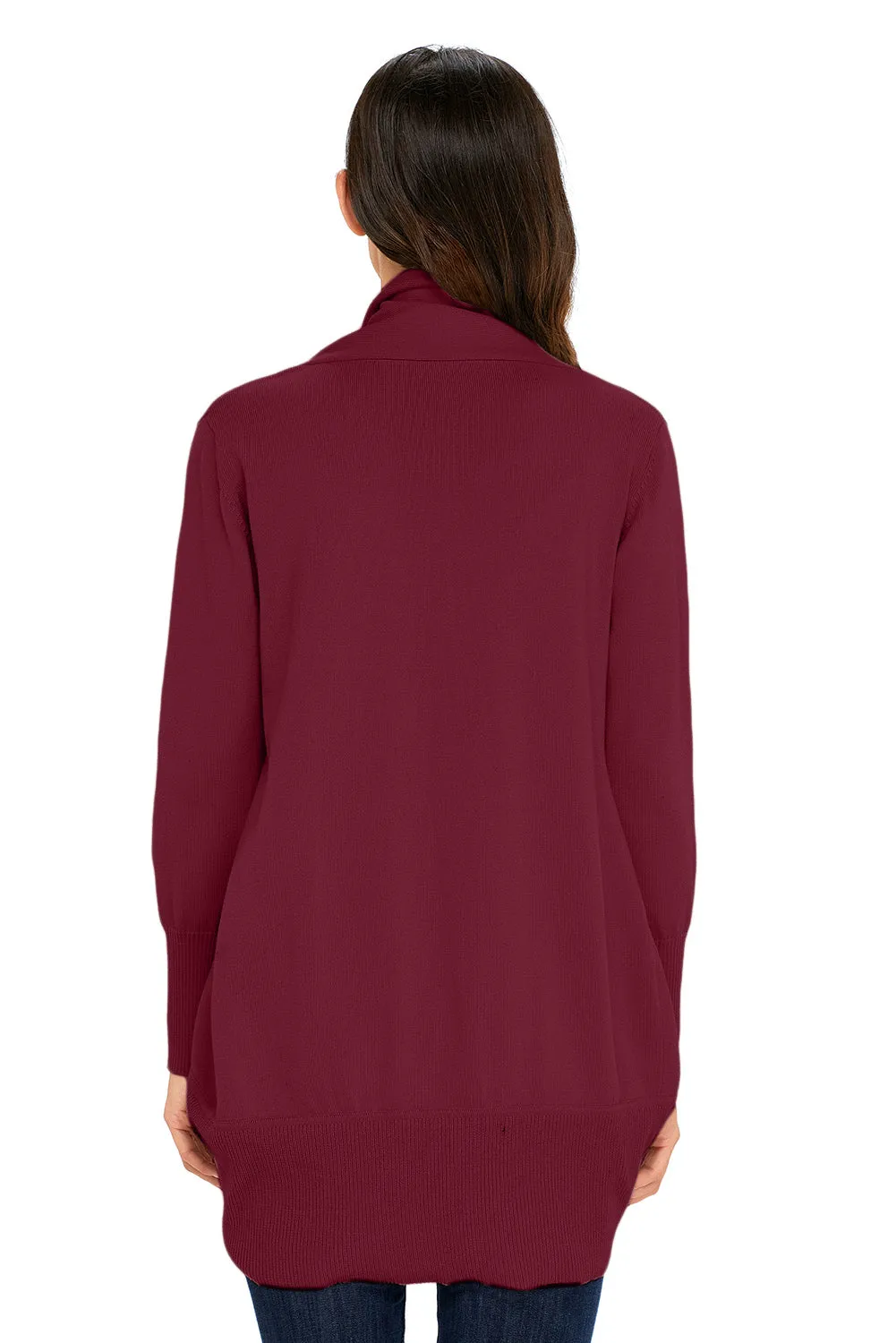 Burgundy Super Soft Long Sleeve Open Cardigan