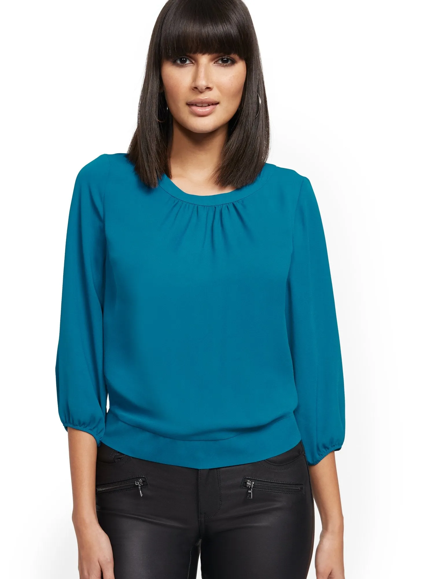 Button-Back Blouse - 7th Avenue