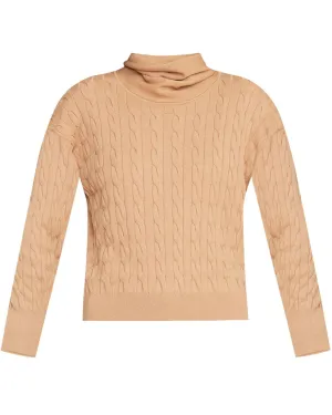 Camel Cableknit Lova Pullover