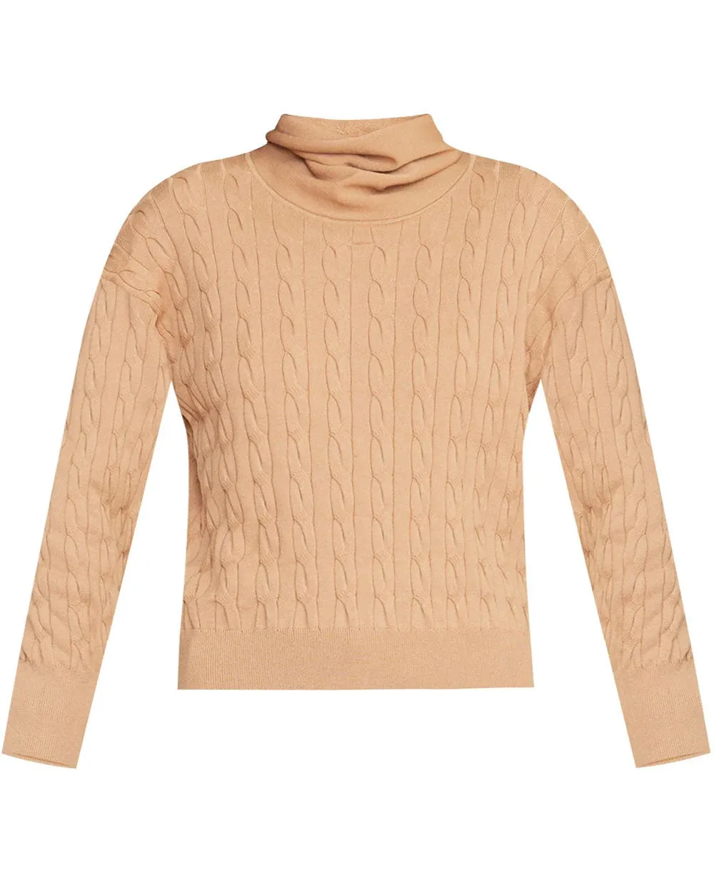 Camel Cableknit Lova Pullover