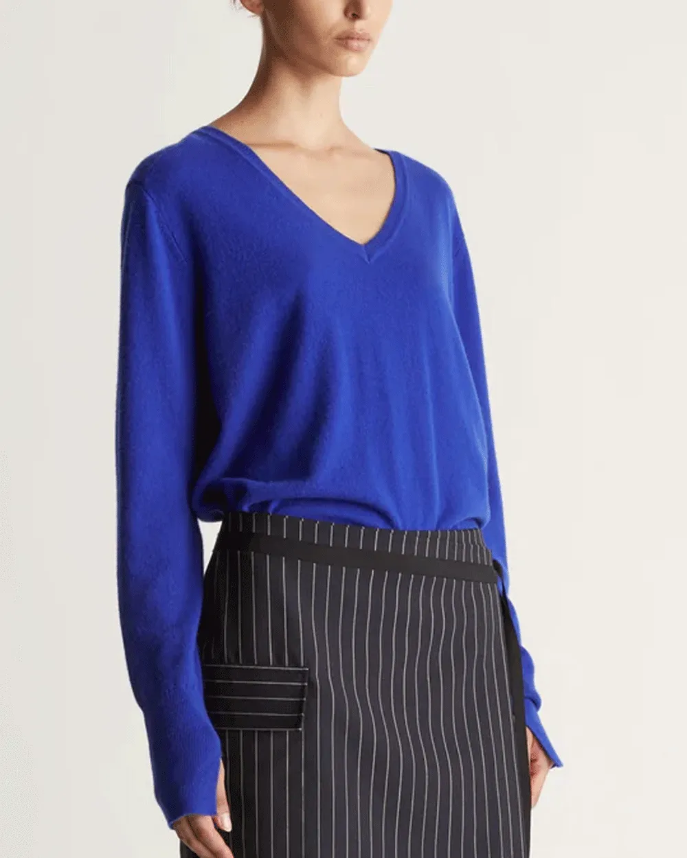 Cobalt Cashmere V Neck