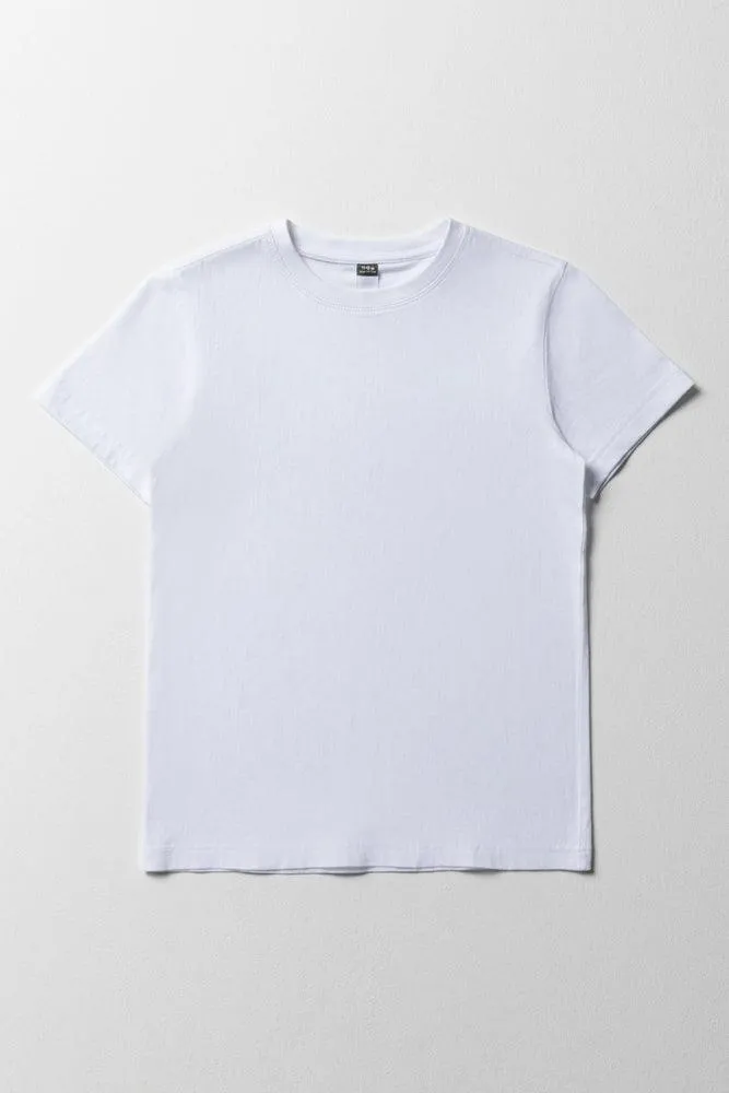 Crew Neck Short Sleeve T-Shirt White