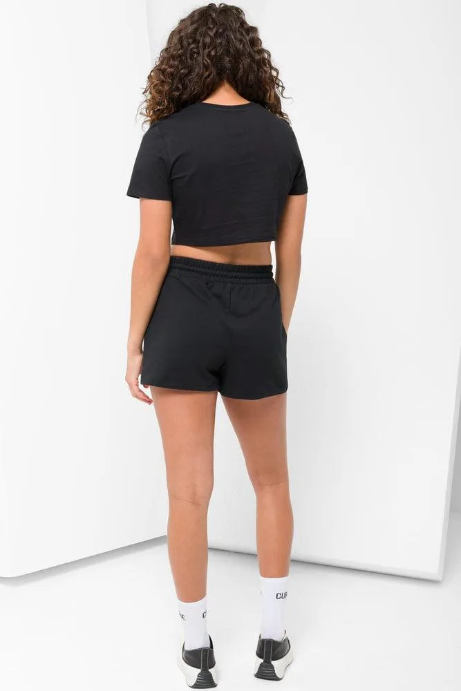 Cropped Short Sleeve T-Shirt Black