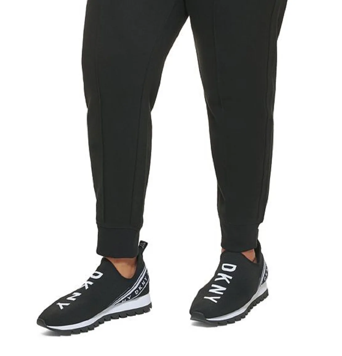 DKNY Women's Embroidered Logo Pintucked Jogger Pants Black