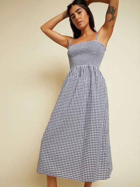 Embry Strapless Sundress ~ Light Pink Millennial Check