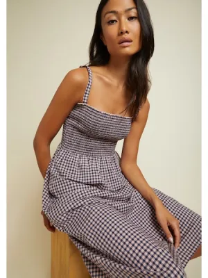 Embry Strapless Sundress ~ Light Pink Millennial Check