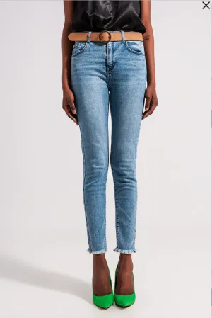 Erickson Frayed Hem Light Blue Jeans