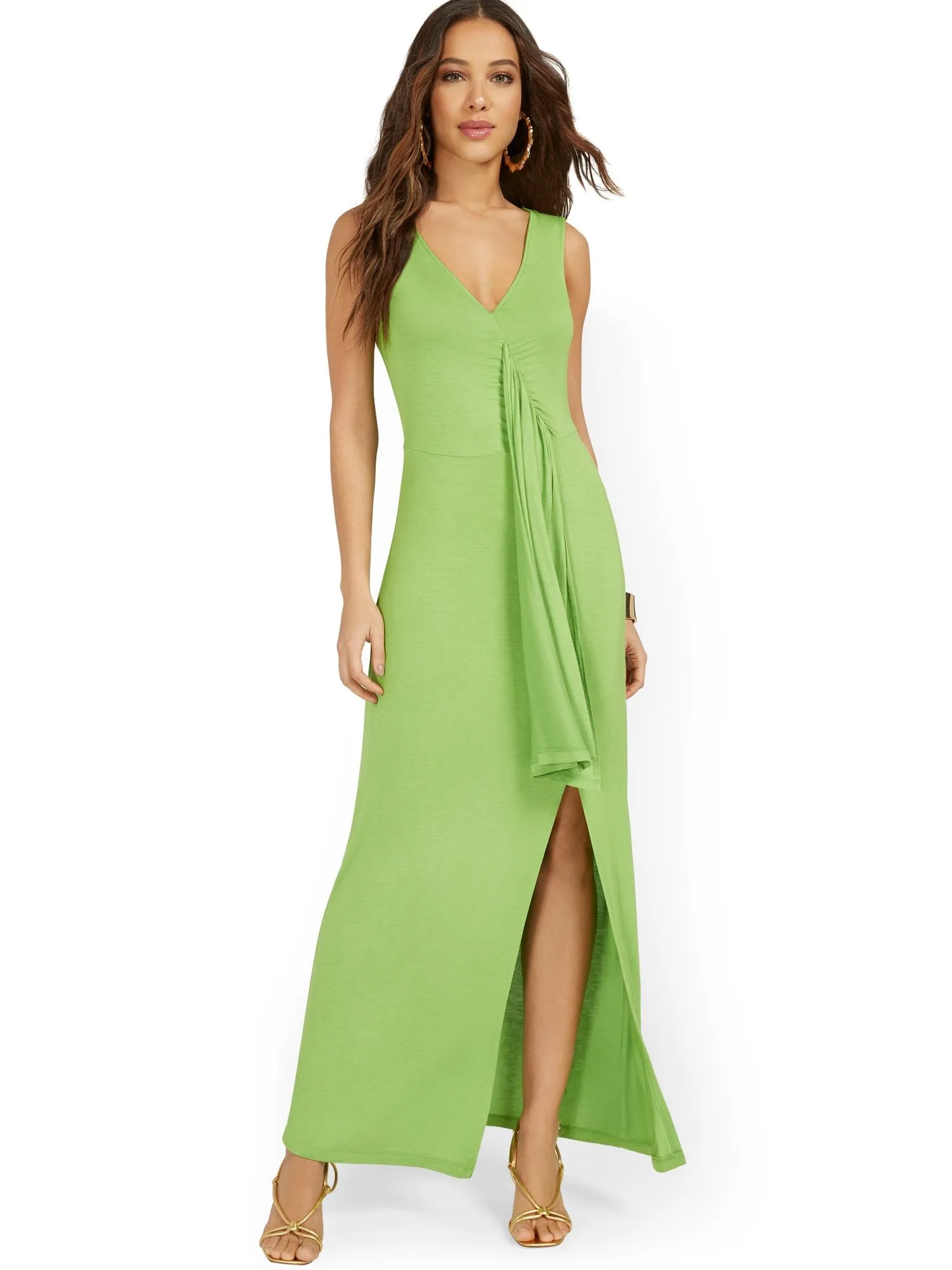 Goddess Frill-Front Maxi Dress