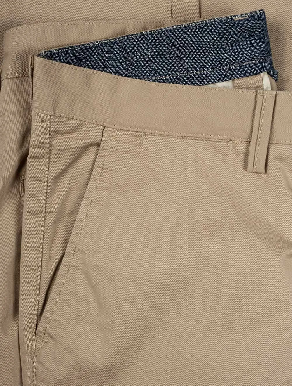 Hallden Slim Fit Twill Chinos Dark Khaki