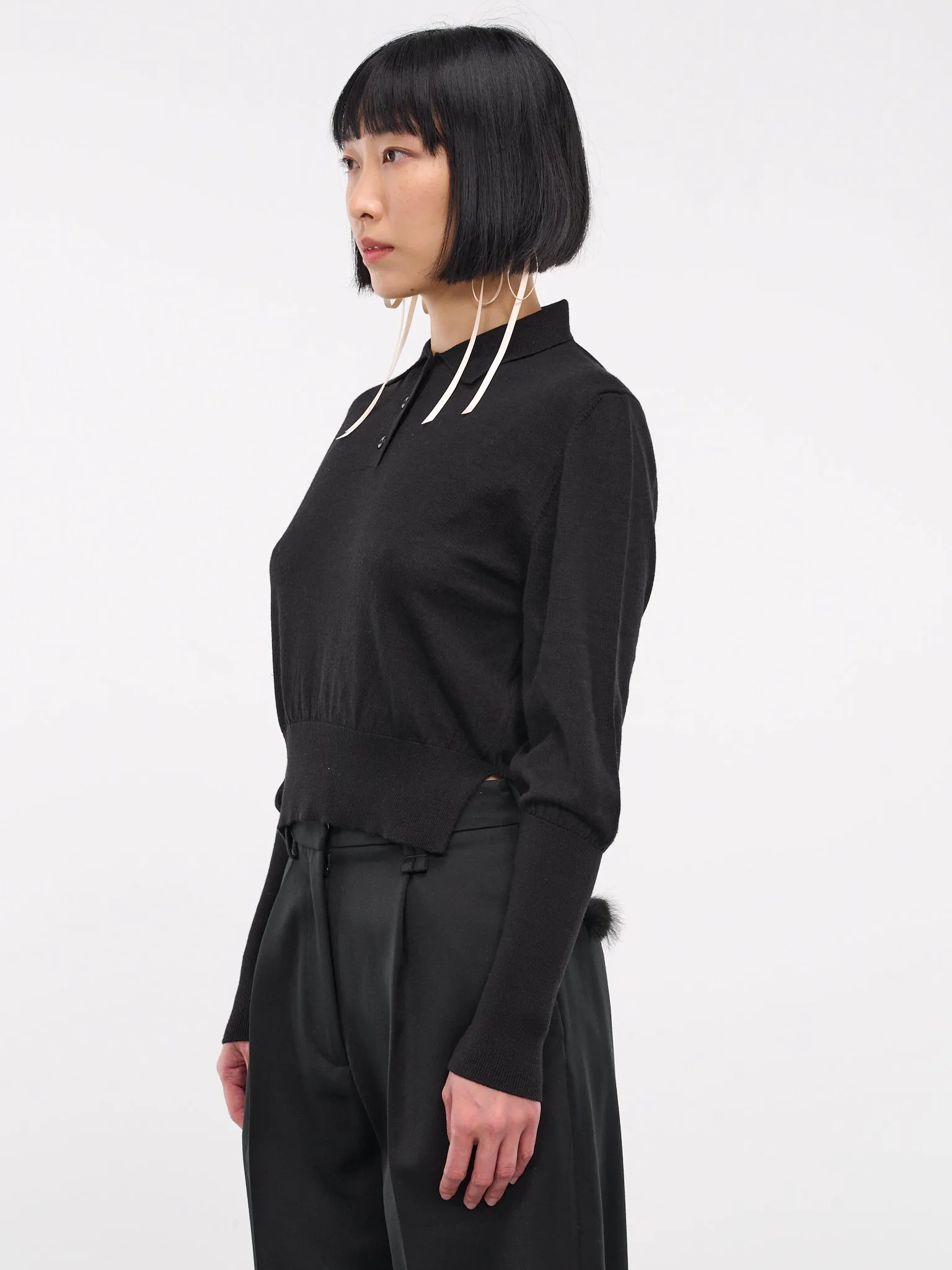 Knit Polo Sweater (KMK4-0647-BLACK)