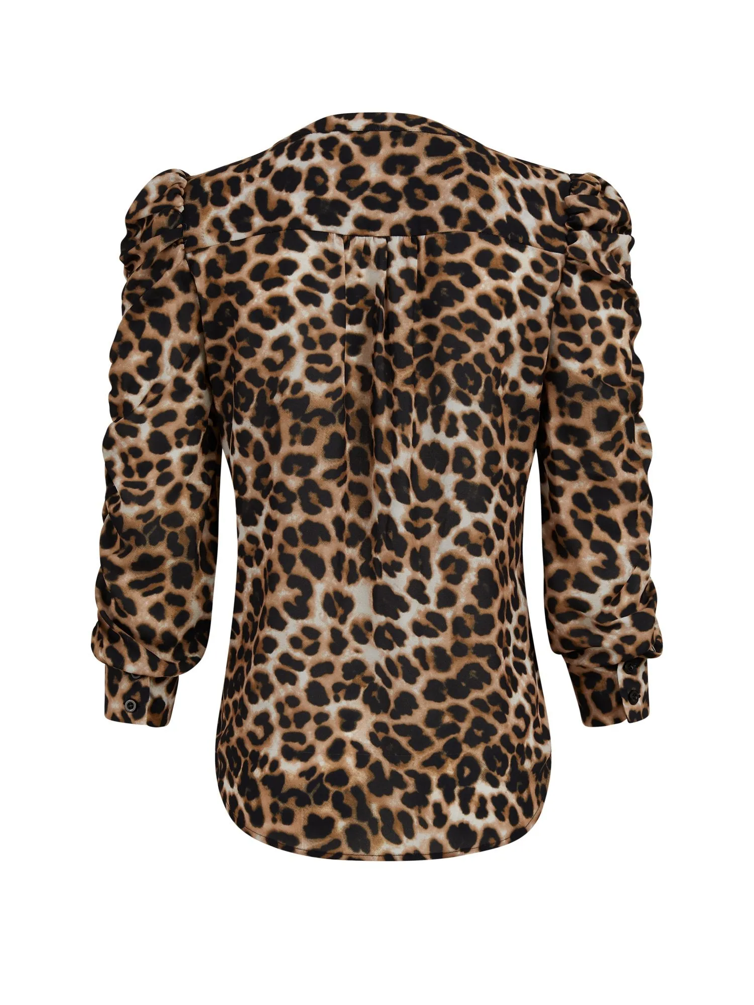 Leopard Puff-Sleeve Shirt