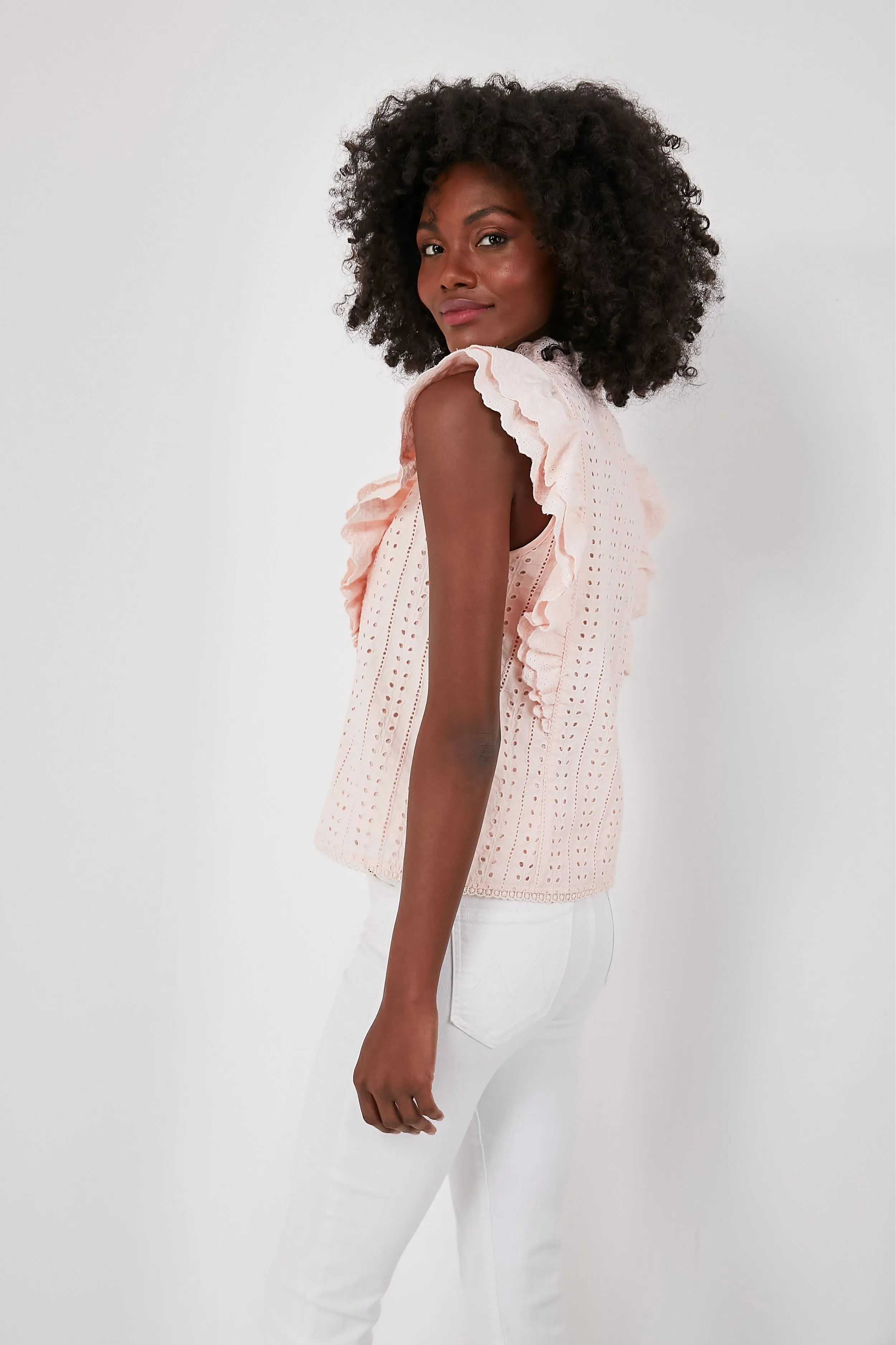 Light Pink Eyelet Balliet Blouse