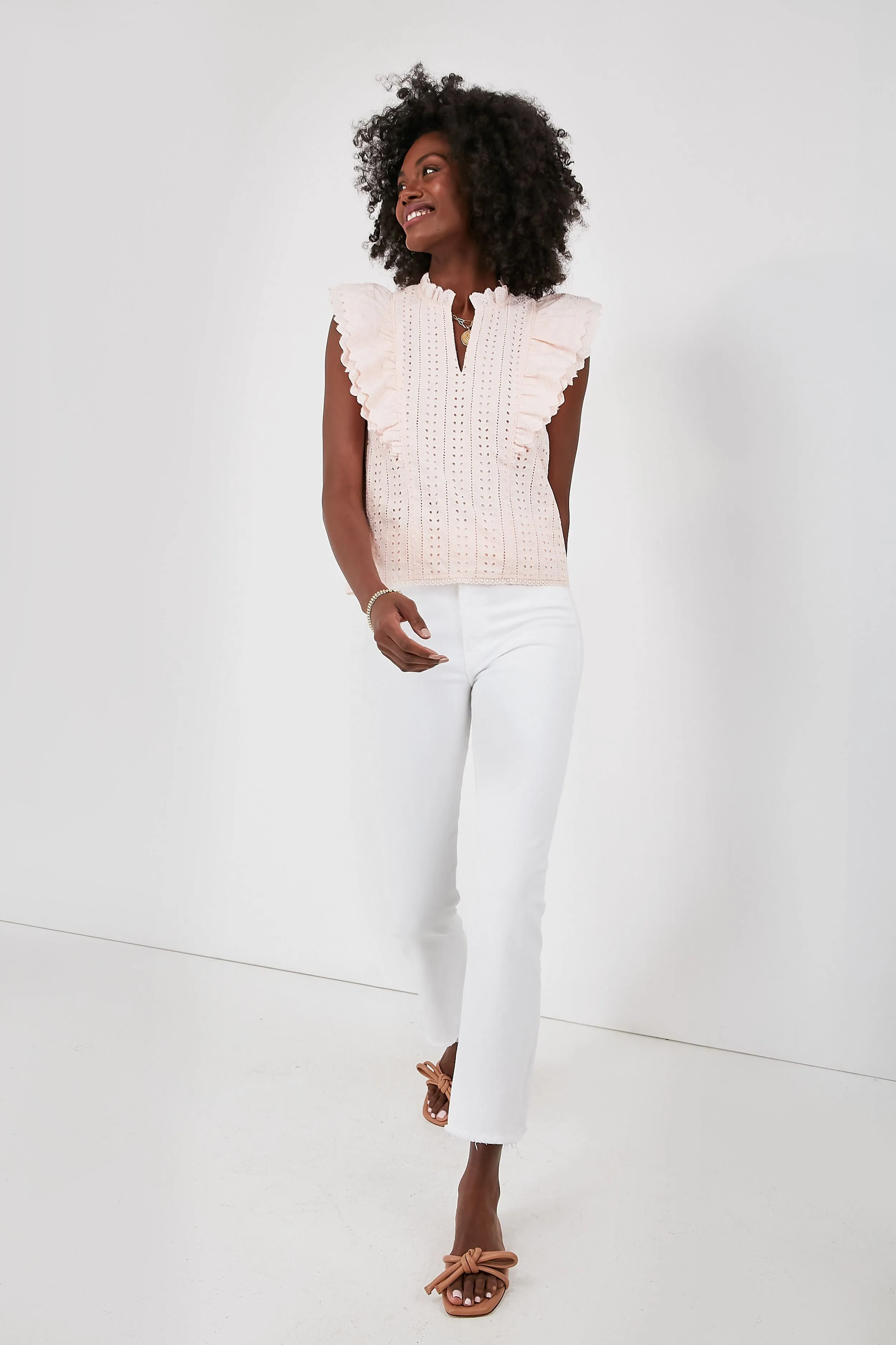 Light Pink Eyelet Balliet Blouse