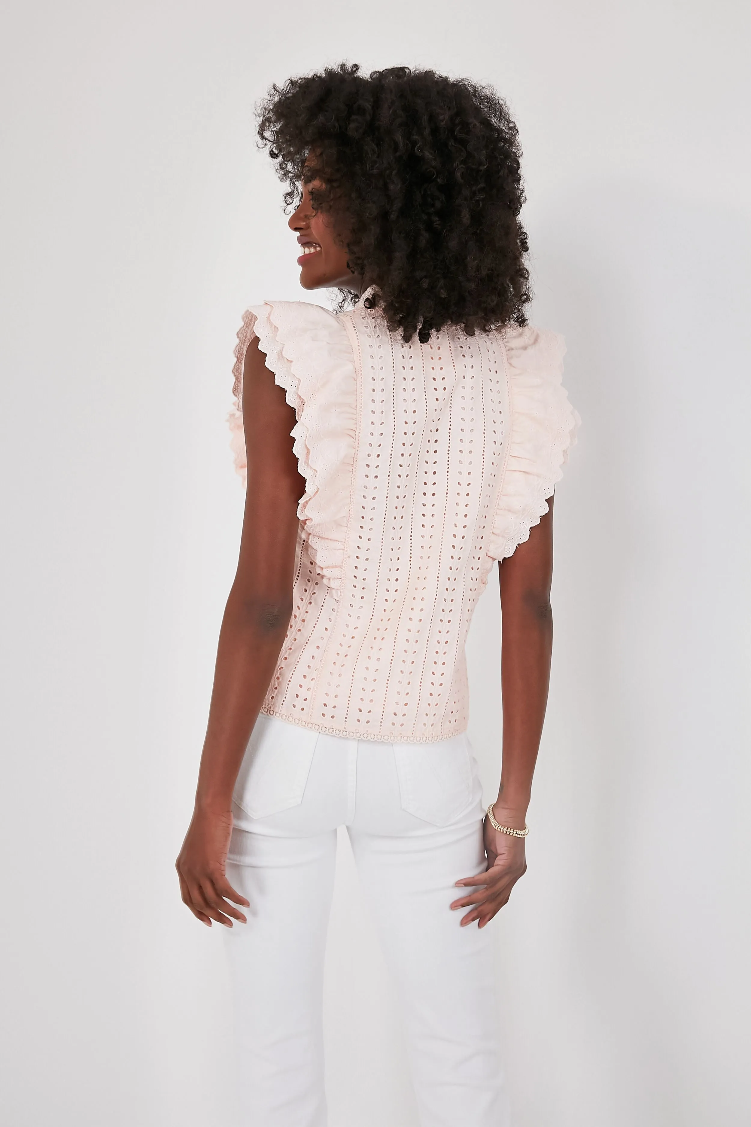 Light Pink Eyelet Balliet Blouse