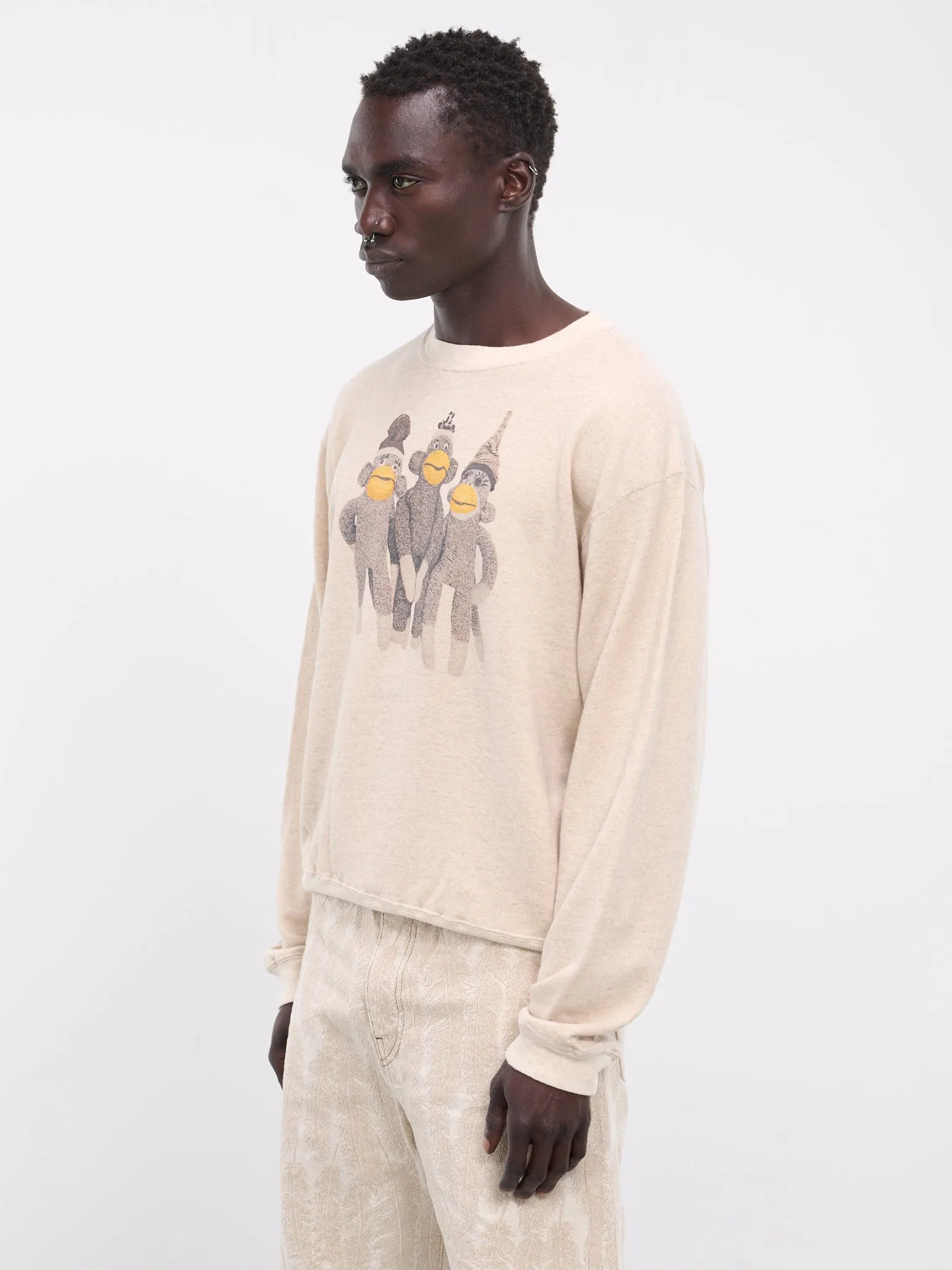 Linen Gauze Monkey Amigos Sweater (K2403LC106-NATURAL)