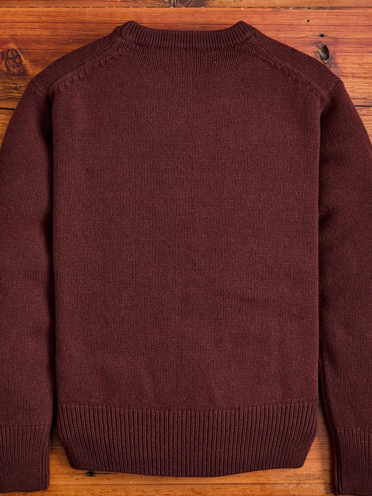 LOCC01 "Good Basics" Relaxed Fit Merino Cashmere Knit Sweater in Bark Brown