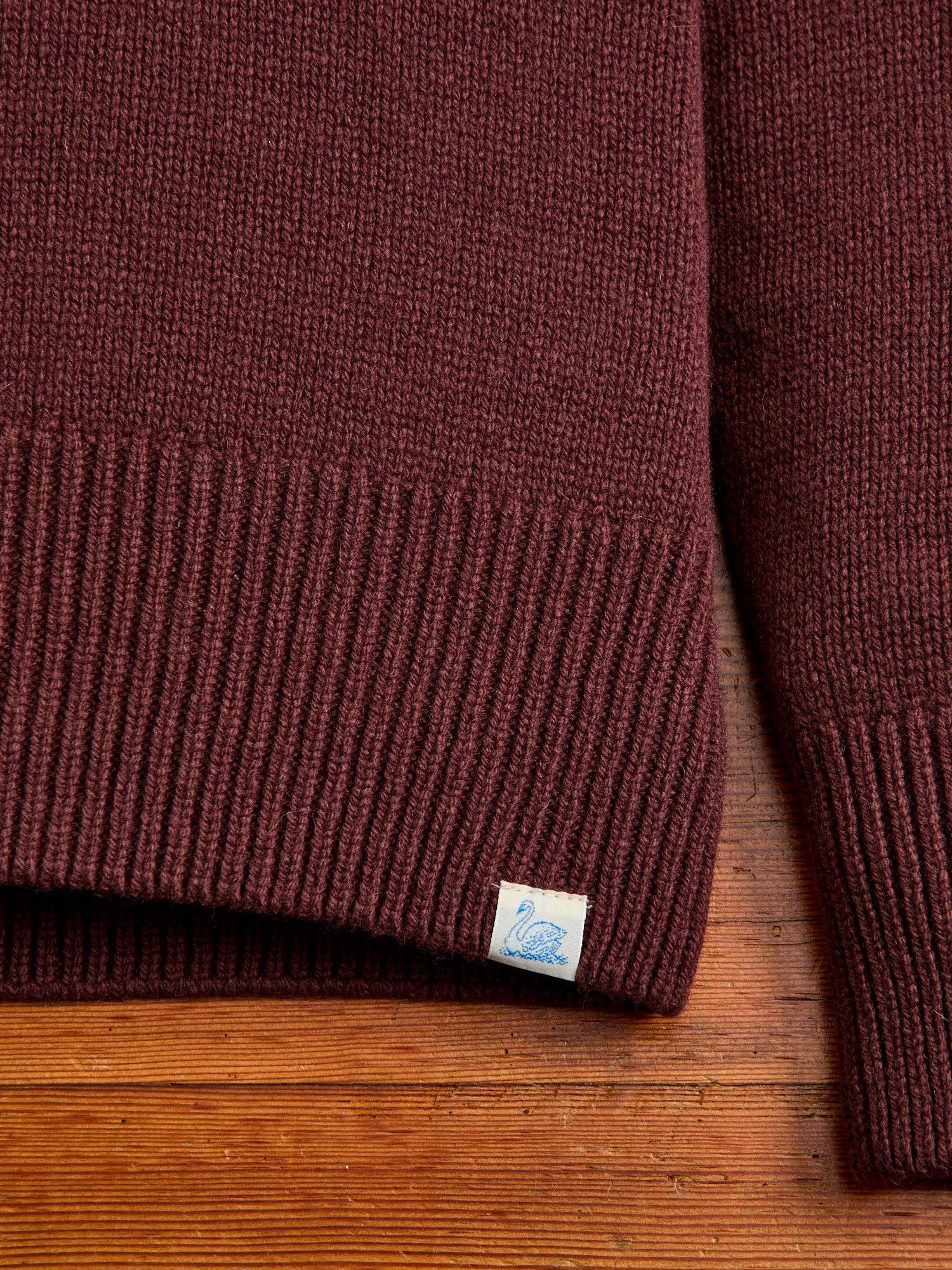 LOCC01 "Good Basics" Relaxed Fit Merino Cashmere Knit Sweater in Bark Brown