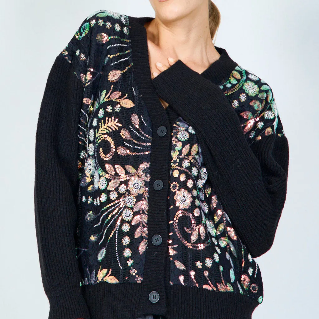 Luxe embroidered cardigan wholesale