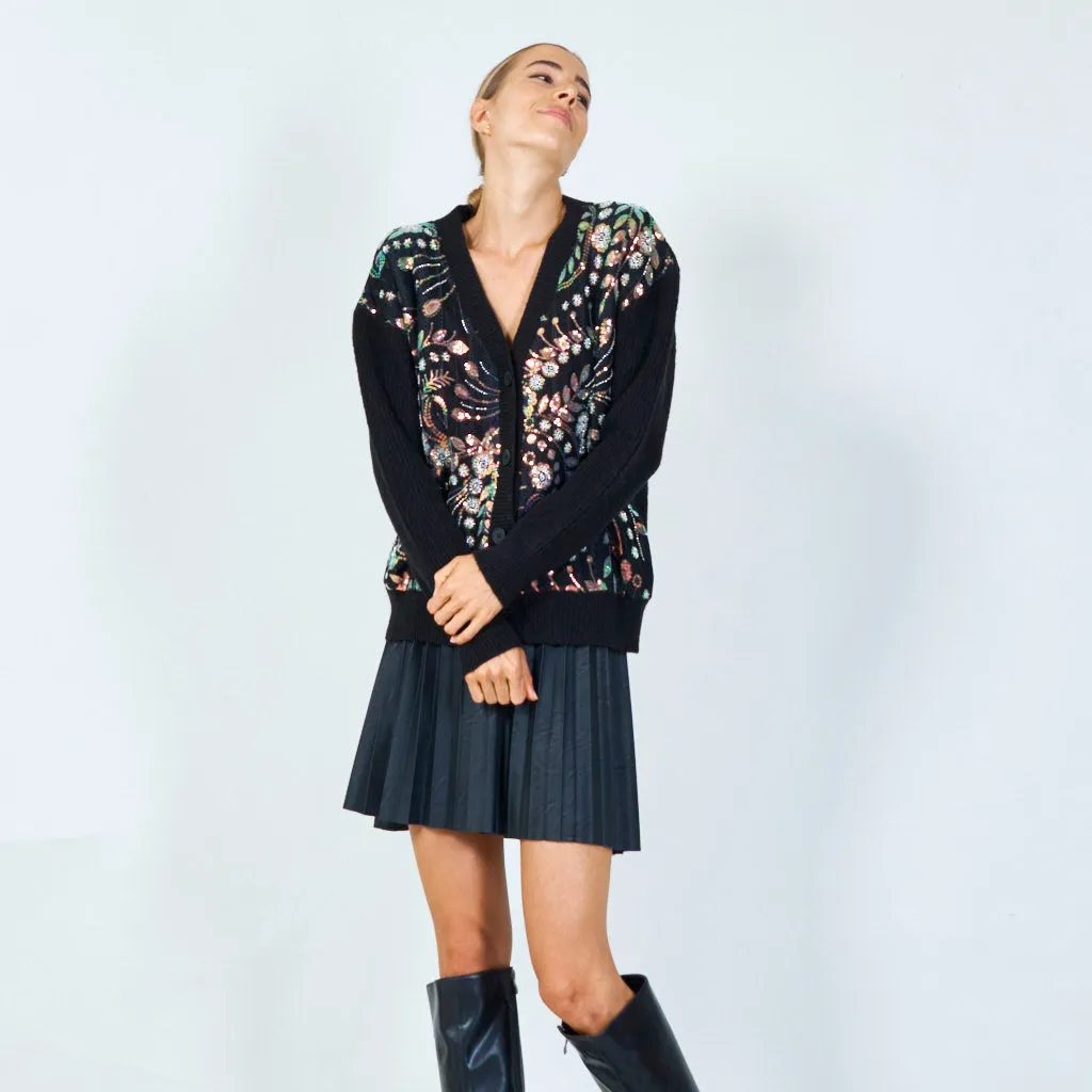 Luxe embroidered cardigan wholesale