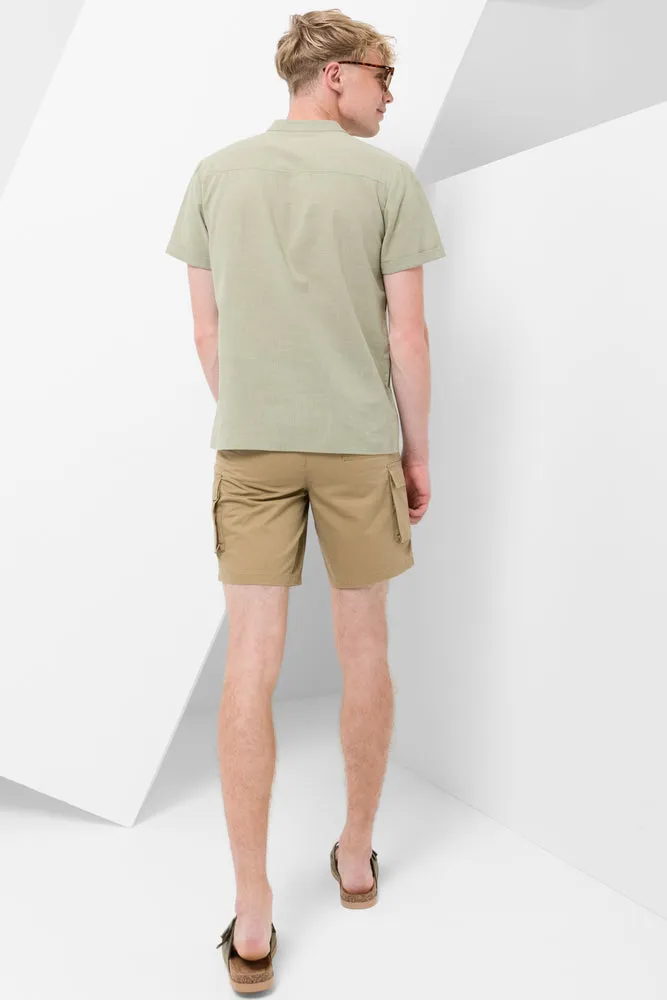 Mandarin Short Sleeve Shirt Green