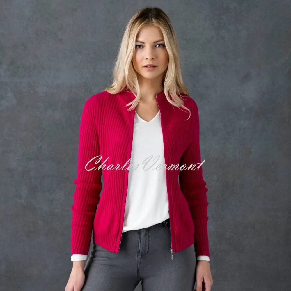 Marble Zip Cardigan - Style 6719-126 (Raspberry)