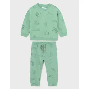 Mayoral Baby & Toddler Boys Green Jungle Animals Sweatshirt and Pants Set