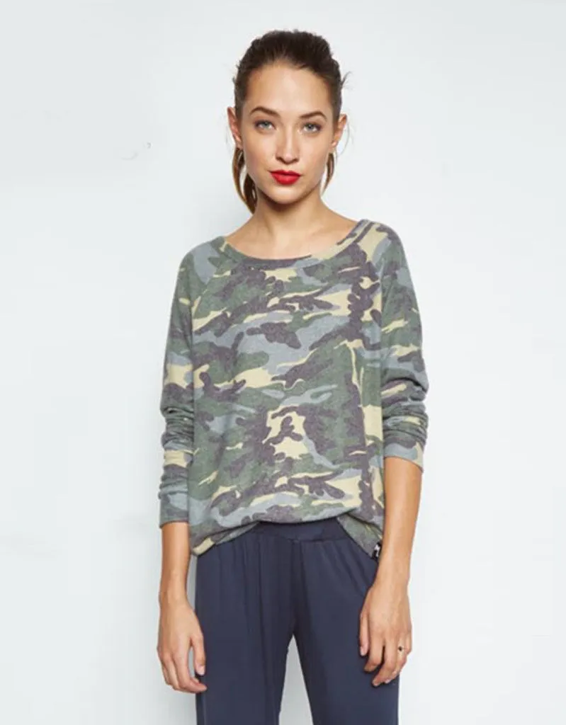 Michael Lauren Kenny Soft Pullover in Vintage Camo