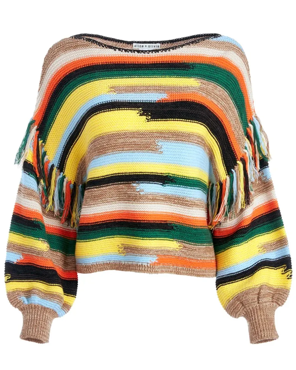 Multi Knit Claudette Fringe Pullover