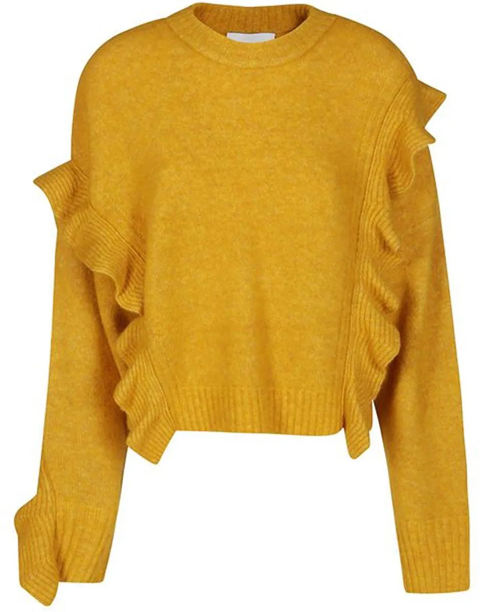 Mustard Ruffle Cropped Sweater