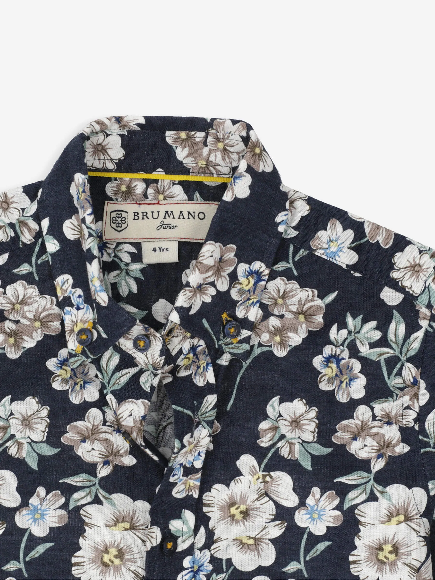 Navy Blue Floral Printed Half Sleeve Shirt