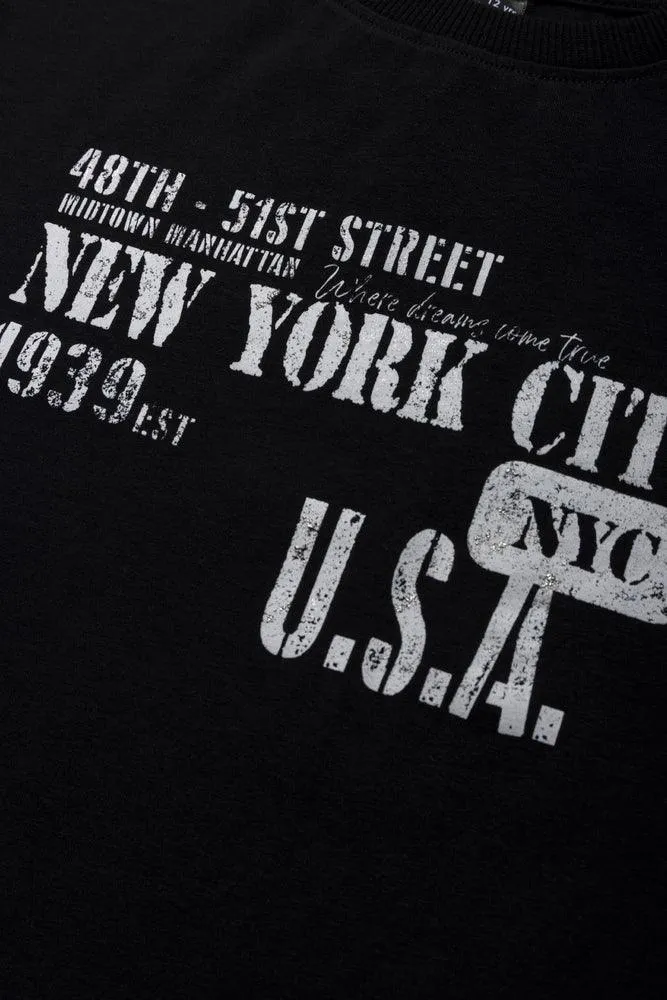 New York Short Sleeve T-Shirt Black