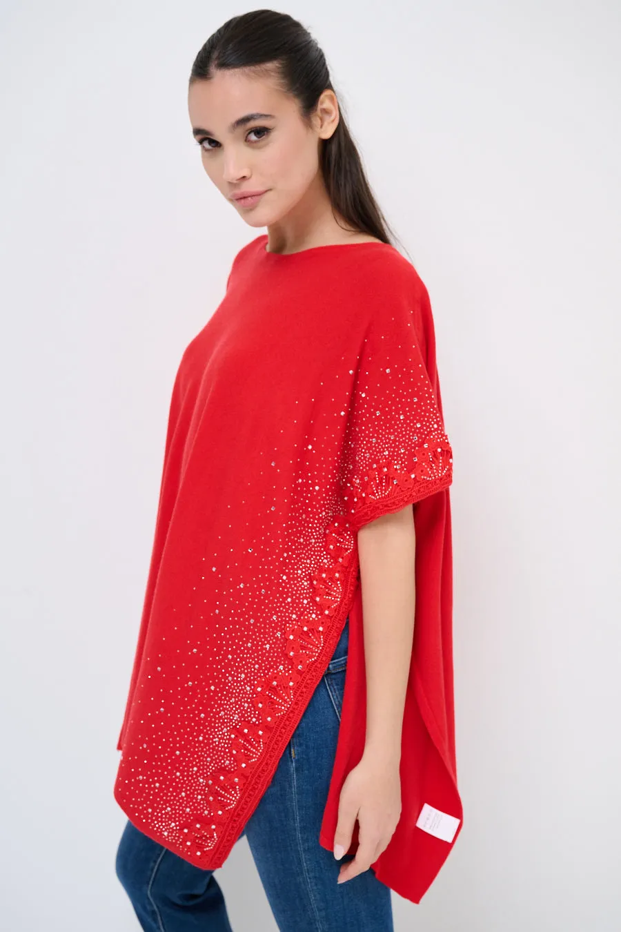 Oversized embellished poncho wholesale