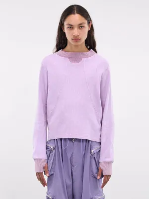 Paneled Waffle Jersey Long Sleeves (WAFLLS-WASHED-LILAC)