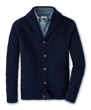 Peter Millar Fisherman Cable Shawl Cardigan