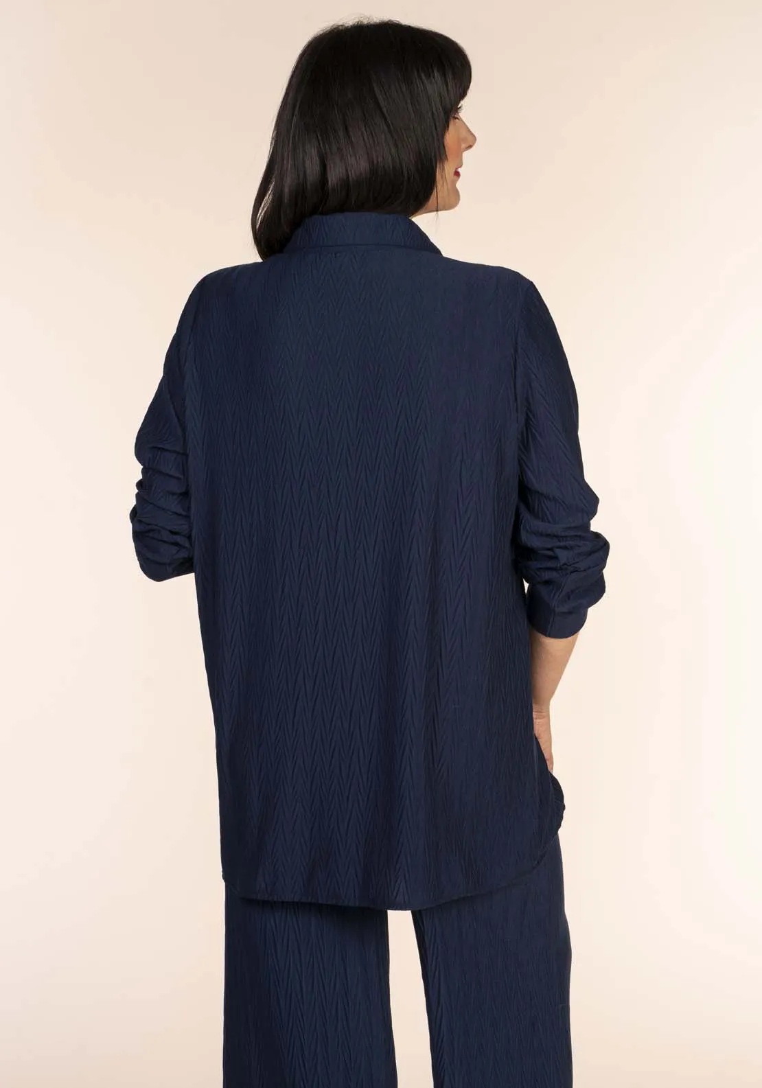 Pleated Blouse - Navy