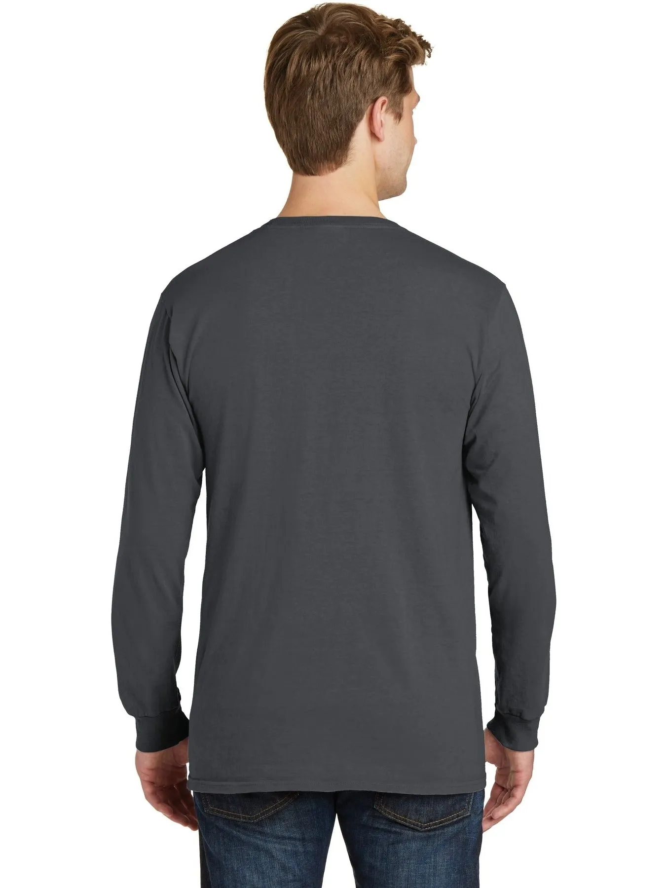 Port & Company Beach Wash Garment-Dyed Long Sleeve Pocket Tee