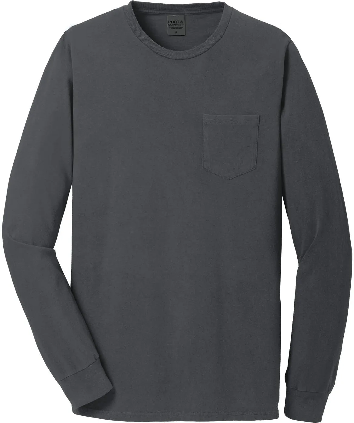 Port & Company Beach Wash Garment-Dyed Long Sleeve Pocket Tee